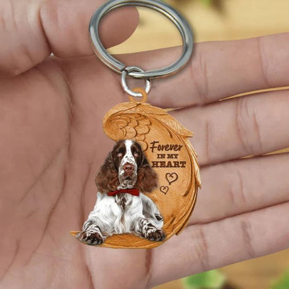 English Springer Spaniel Forever In My Heart Acrylic Keychain FK045