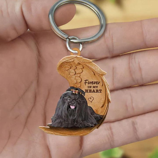 Black Shih Tzu Forever In My Heart Acrylic Keychain FK056