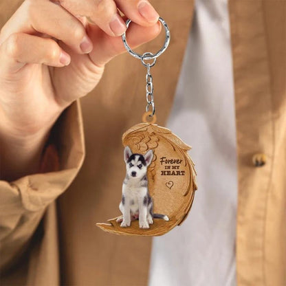 Siberian Husky Forever In My Heart Acrylic Keychain FK067