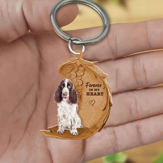 English Springer Spaniel Forever In My Heart Acrylic Keychain FK075