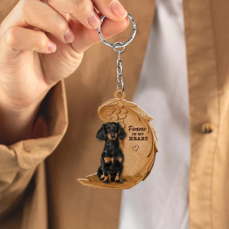 Dachshund Forever In My Heart Acrylic Keychain FK077