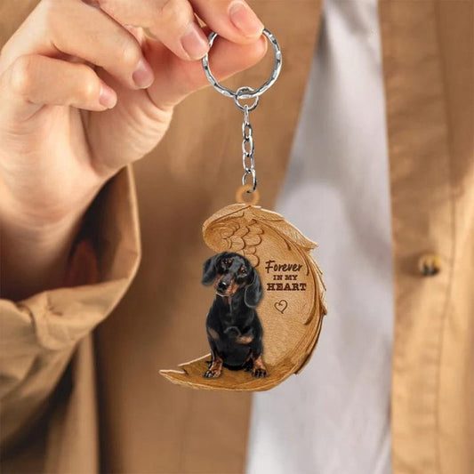 Dachshund Forever In My Heart Acrylic Keychain FK078