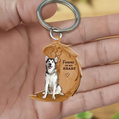 Alaskan Malamute Forever In My Heart Acrylic Keychain FK082