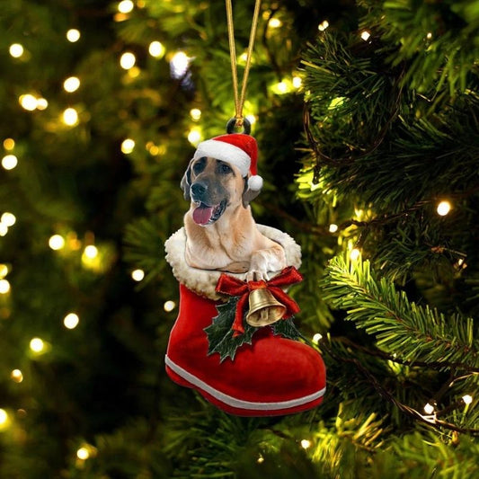 Anatolian Shepherd In Santa Boot Christmas Hanging Ornament SB172