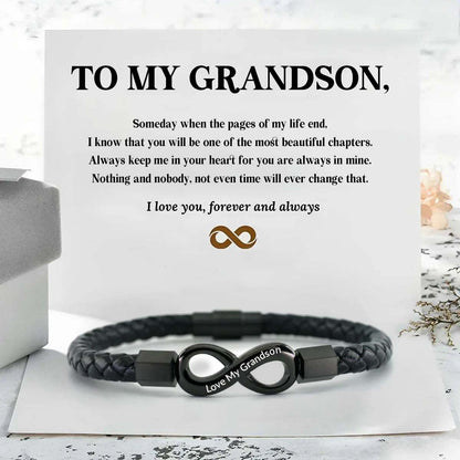 I Love You Forever And Always - Infinity Leather Bracelet