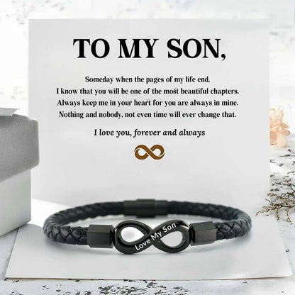 I Love You Forever And Always - Infinity Leather Bracelet