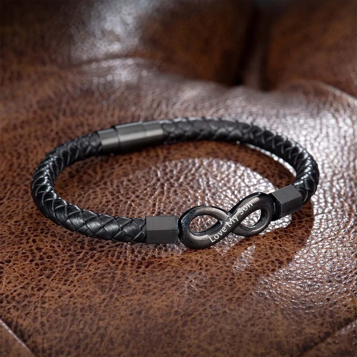 I Love You Forever And Always - Infinity Leather Bracelet