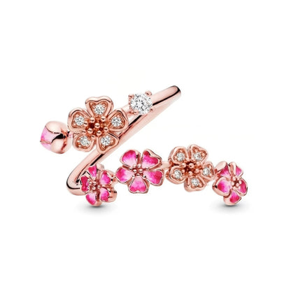 Peach Blossom Adjustable Open Rings