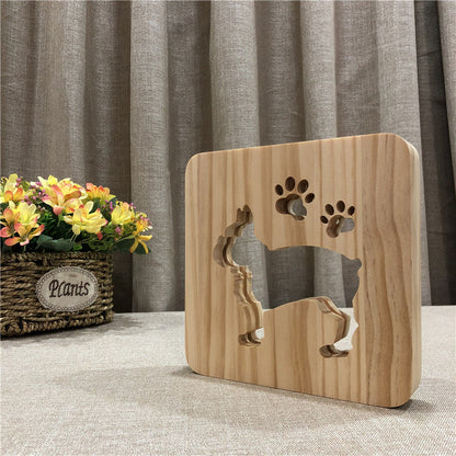 Dog Wooden Decorative Light