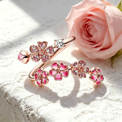 Peach Blossom Adjustable Open Rings