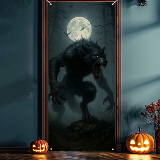 Halloween Spooky Door Covers Evil Demon Emerging SC016