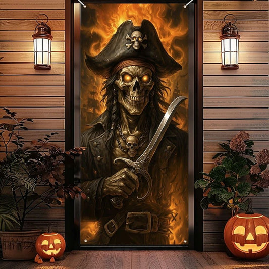 Halloween Spooky Door Covers Skeleton Pirate SC021