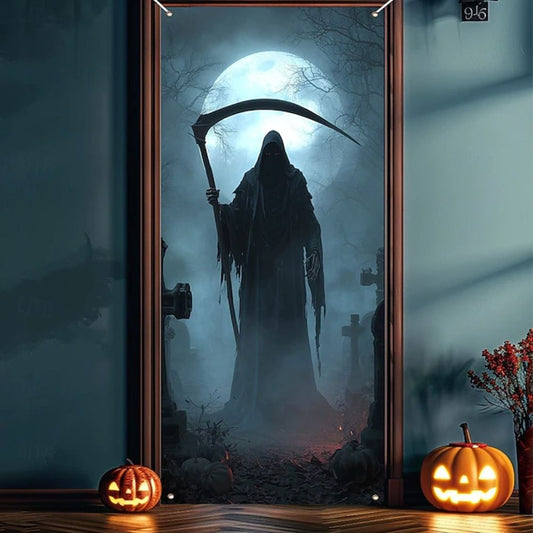 Halloween Spooky Door Covers Grim Reaper SC030