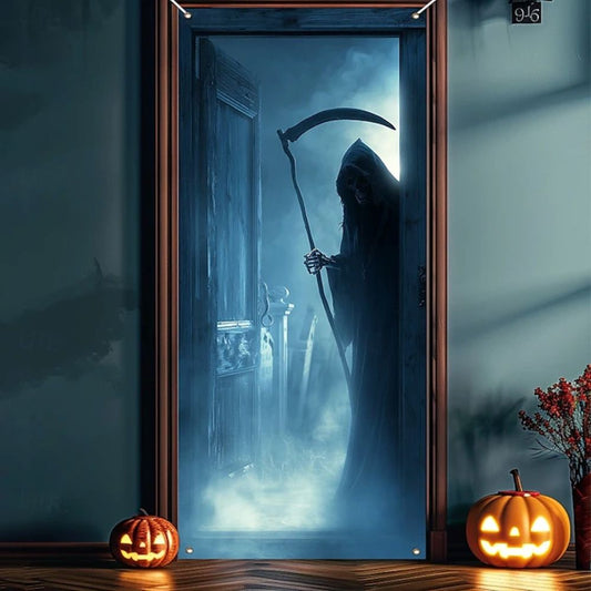 Halloween Spooky Door Covers Grim Reaper SC031