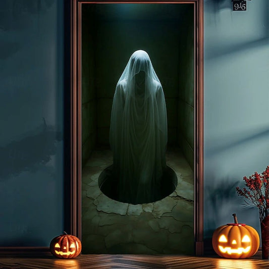 Halloween Spooky Door Covers Creepy Ghost Girl Behind Door SC037