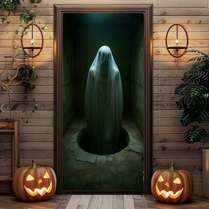 Halloween Spooky Door Covers Creepy Ghost Girl Behind Door SC037