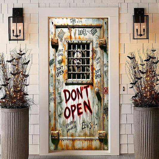 Halloween Spooky Door Covers "DON'T OPEN" Prison Door Cover SC039