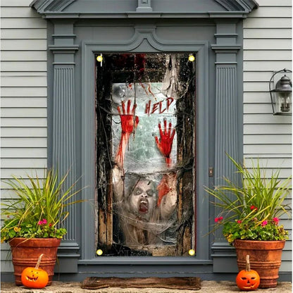 Halloween Spooky Door Covers Ghost Psychedelic Dark SC043