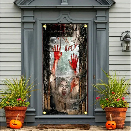 Halloween Spooky Door Covers Ghost Psychedelic Dark SC043