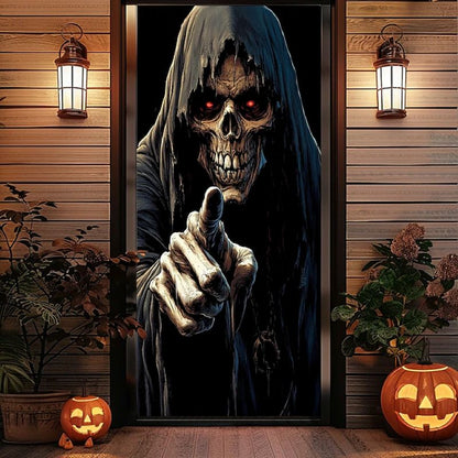 Halloween Spooky Door Covers Face Death SC044