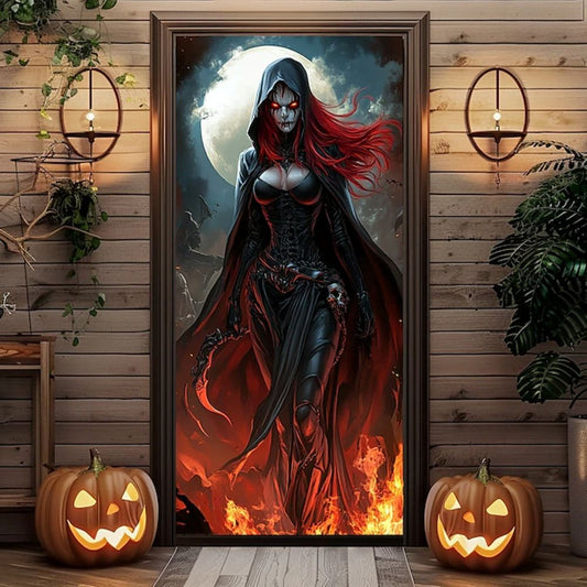 Halloween Spooky Door Covers Face Death SC045