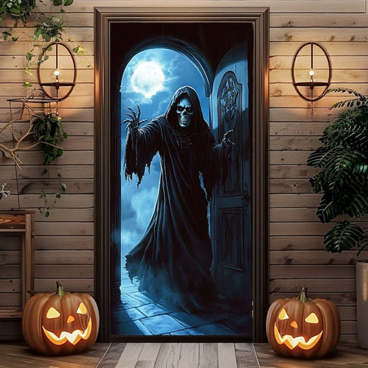 Halloween Spooky Door Covers Face Death SC046
