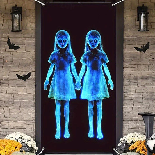 Halloween Spooky Door Covers Scary Twin Ghost SC053
