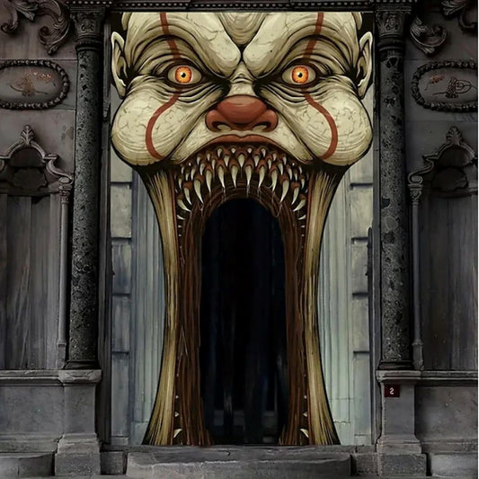 Halloween Spooky Door Covers Clown SC059