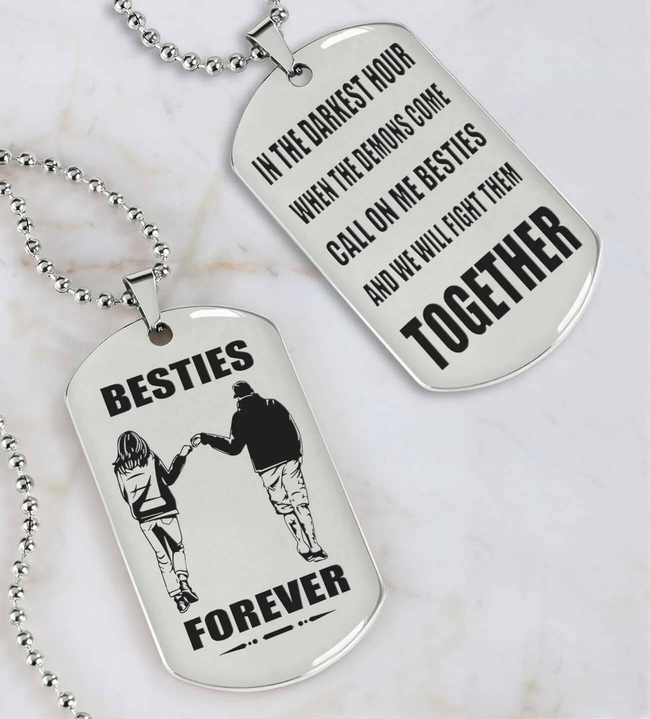 Vikings Engraved Black Dog Tag Double Sided Gift From Brother, Brother Forever