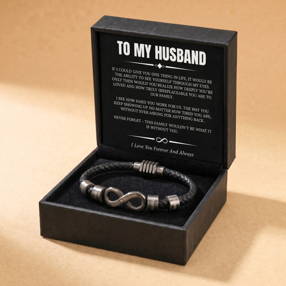 Infinity Name Bracelet Custom - For the Man Who Holds Us Together