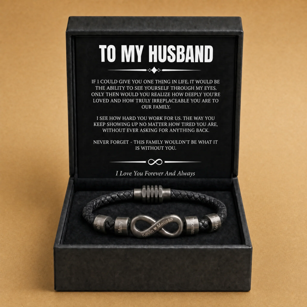 Infinity Name Bracelet Custom - For the Man Who Holds Us Together
