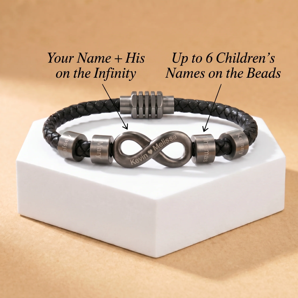 Infinity Name Bracelet Custom - For the Man Who Holds Us Together