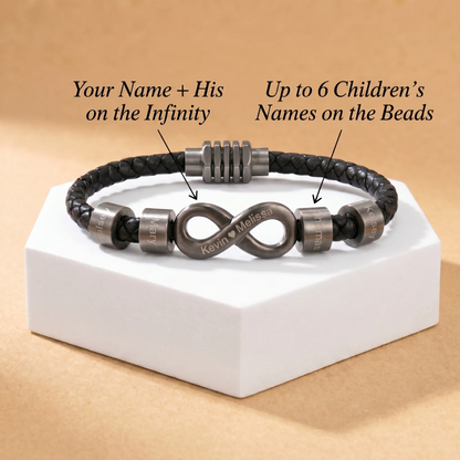 Infinity Name Bracelet Custom - For the Man Who Holds Us Together