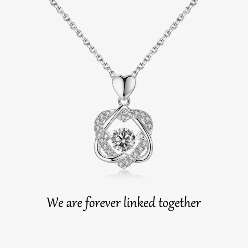 For Unbiological Daughter - We Are Forever Linked Together Love Knot Necklace - S925 Silver