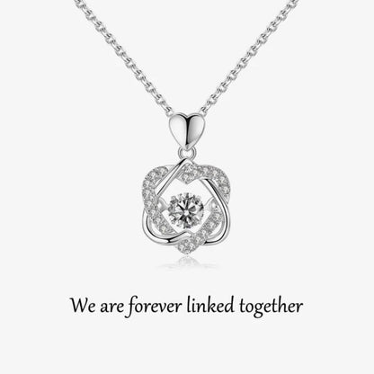 For Unbiological Daughter - We Are Forever Linked Together Love Knot Necklace - S925 Silver