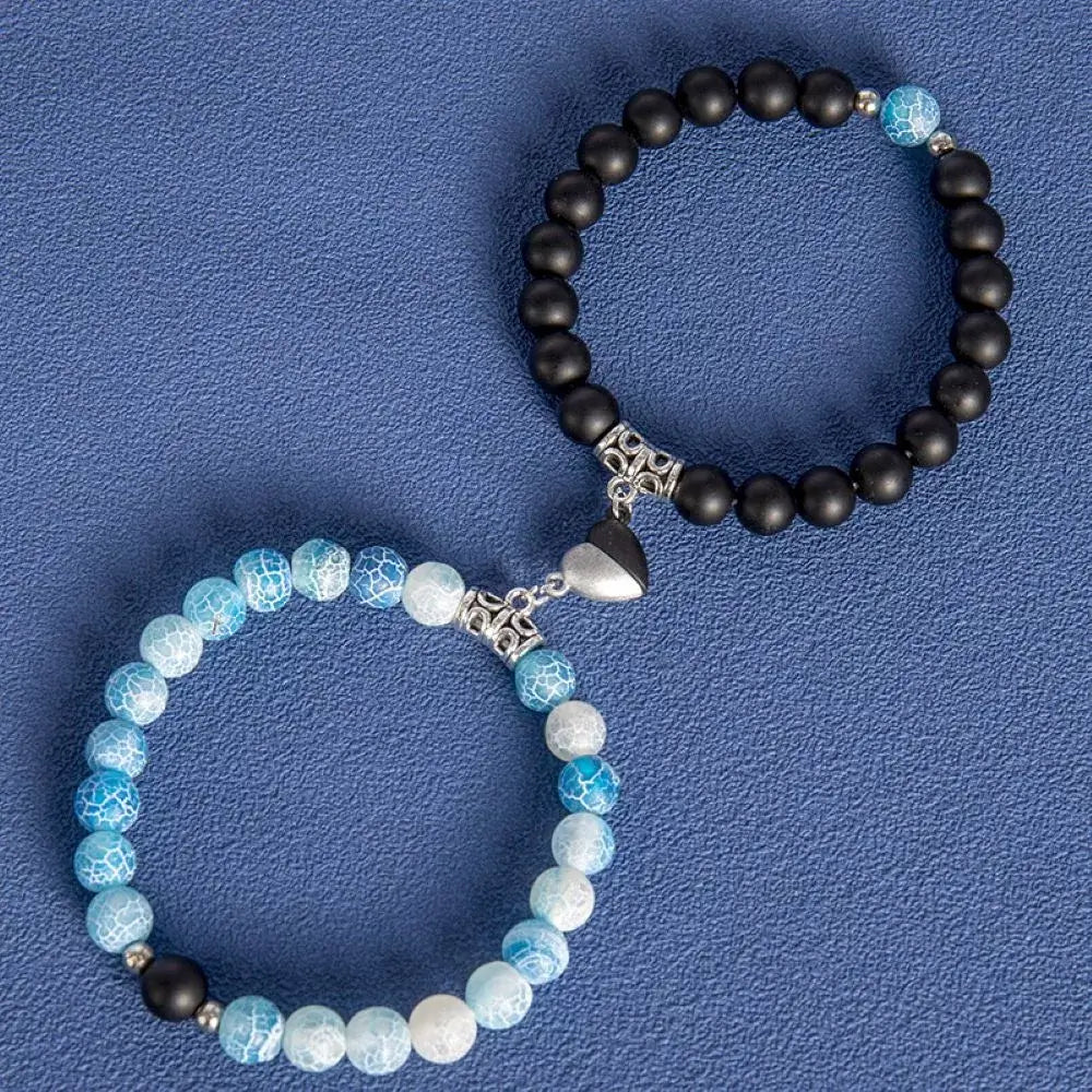 Magnetic Heart Matching Beaded Bracelets