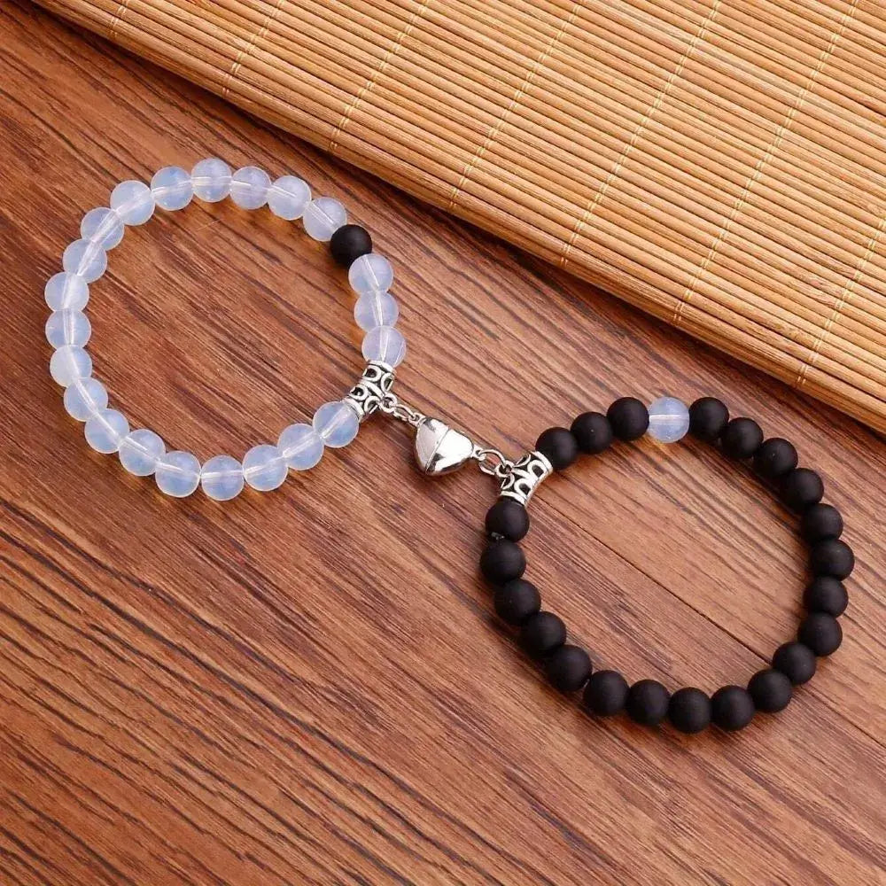 Magnetic Heart Matching Beaded Bracelets
