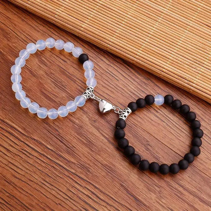 Magnetic Heart Matching Beaded Bracelets