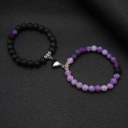 Magnetic Heart Matching Beaded Bracelets