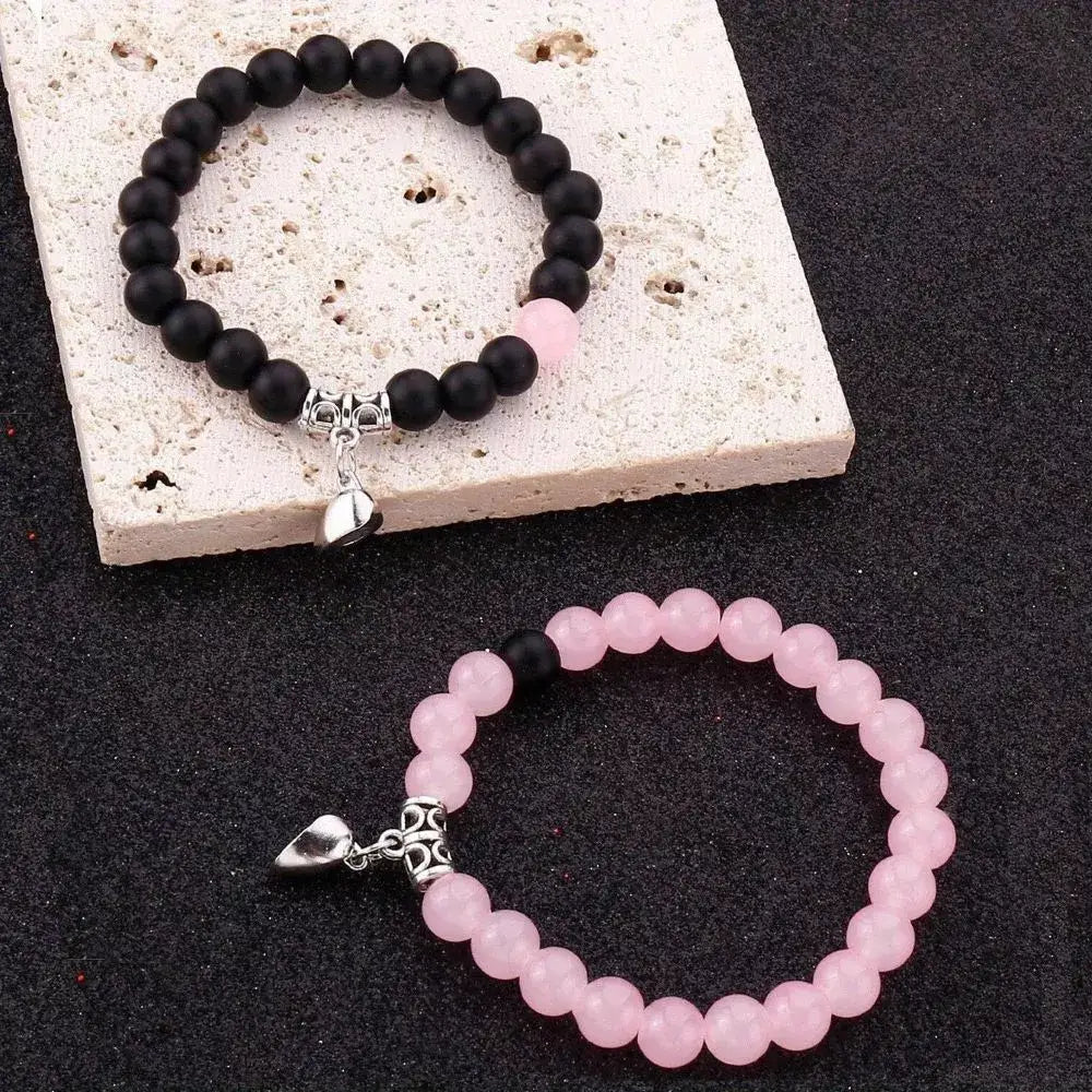 Magnetic Heart Matching Beaded Bracelets