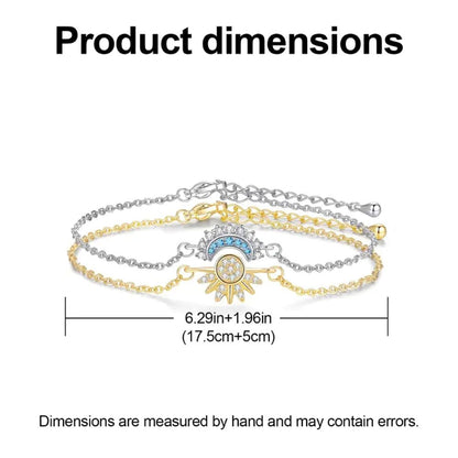 Sun & Moon Bracelet Set, Stackable Celestial Charm Bracelets
