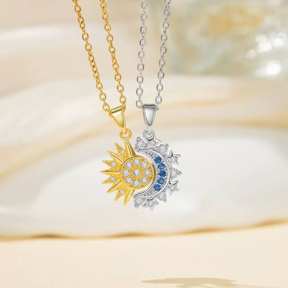 Sun & Moon Bracelet Set, Stackable Celestial Charm Bracelets