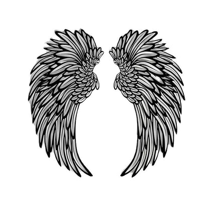 1 Pair Angel Wings Metal Wall Art With Led Lights