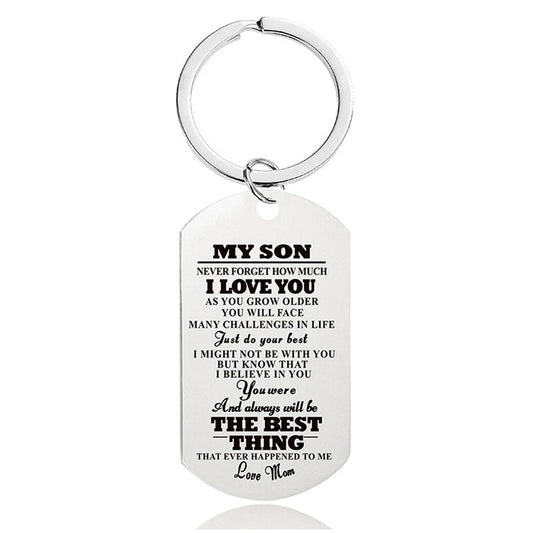 Mom To Son - Never Forget How Much I Love You - Inspirational Keychain - A910