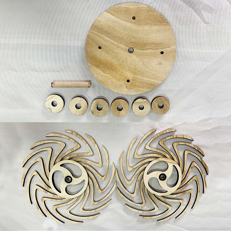 3D Kinetic Rotating Windmill Wooden Decoration