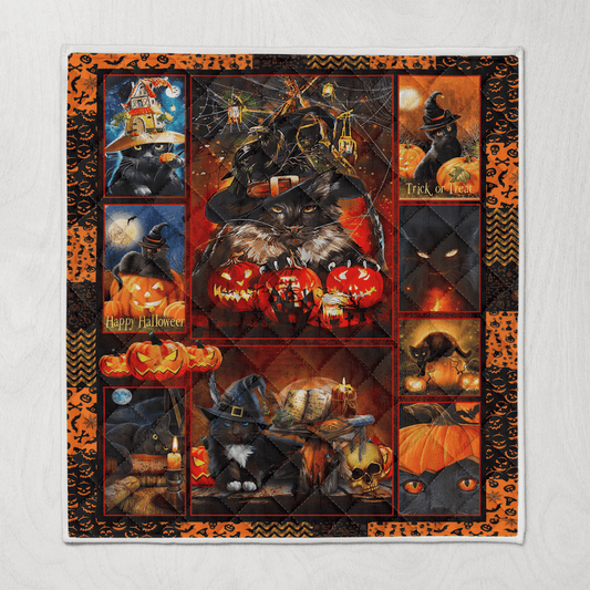 Black Cat A238 Halloween Quilt