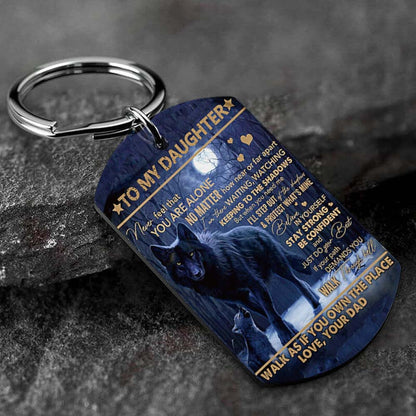 Never Feel That You Are Alone - Wolf Multi Colors Personalized Keychain - A884