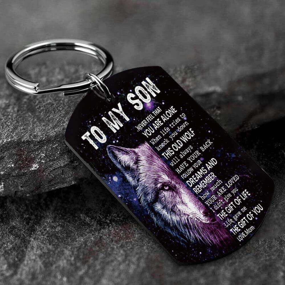 Life Gave Me The Gift Of You - Wolf Multi Colors Personalized Keychain - A885
