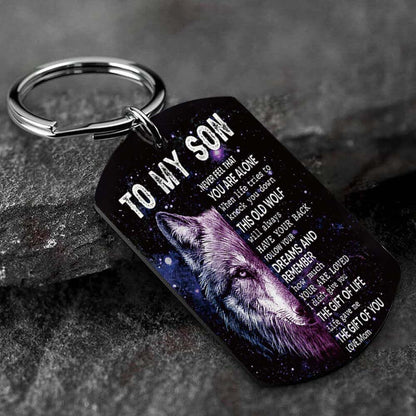 Life Gave Me The Gift Of You - Wolf Multi Colors Personalized Keychain - A885