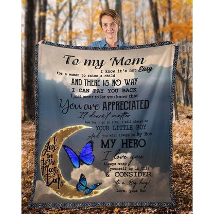 To My Mom - From Son - Butterfly A314 - Premium Blanket